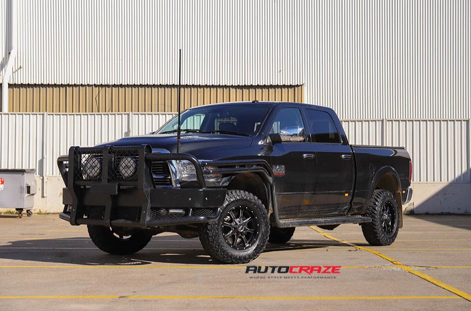 DODGE RAM MO970 SATIN BLACK MILLED ACCENTS